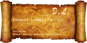 Dencsi Ludmilla névjegykártya